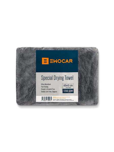 EWOCAR Special Drying Towel - Automobilio sausinimo šluostė 1200 GSM 40x60 - Dark Grey